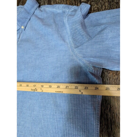 GAP Mens XL Blue Pinstripe Long Sleeve Button Down Shirt - Picture 7 of 9